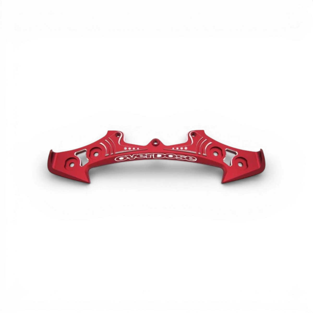 Pare-choc Type-2 en aluminium rouge pour pièces détachées Overdose, robuste et léger, visible en détail dans l'image.