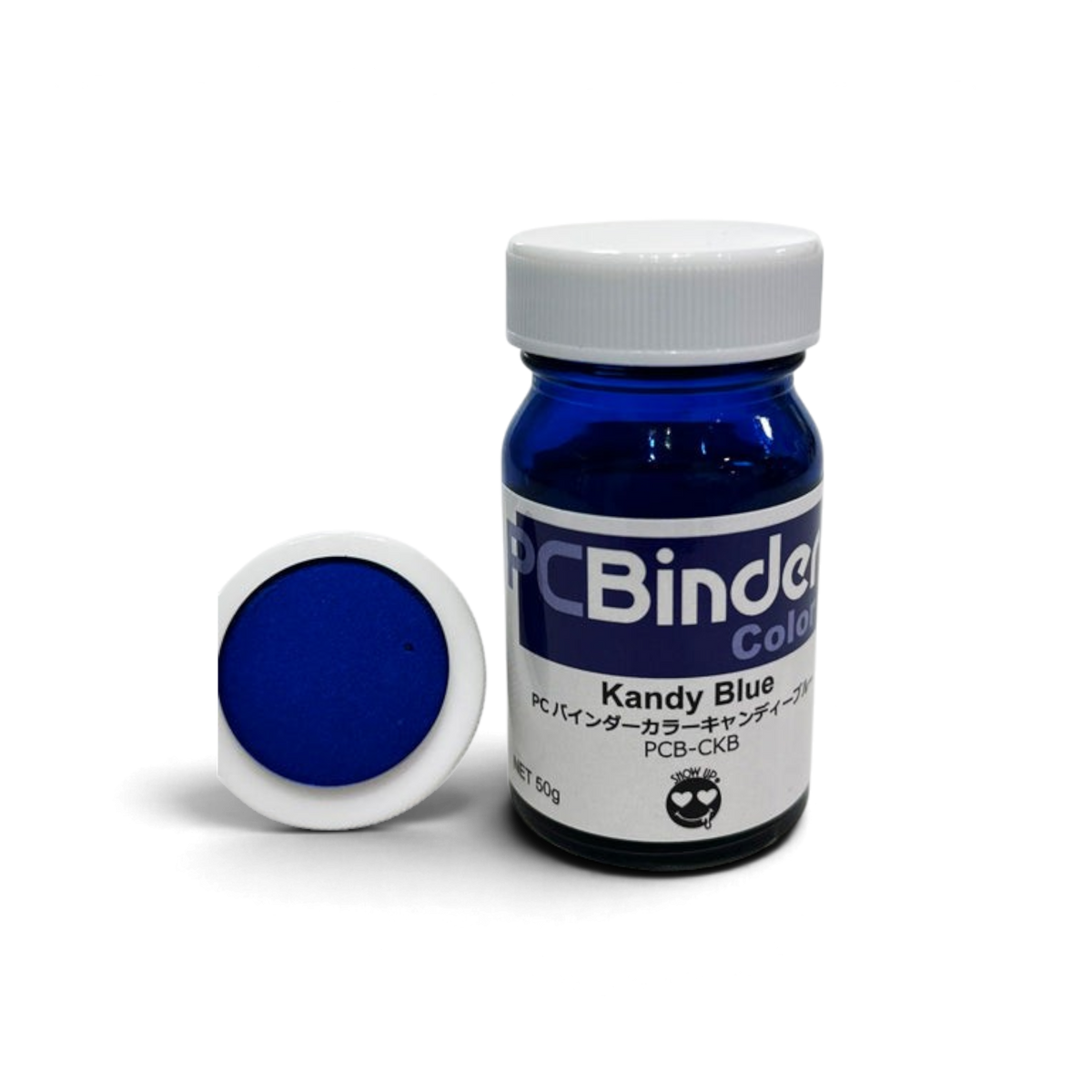 Binders PCBinder peinture tout en un Bleu Kandy de Show UP, avec couverture colorée et espace pour documents.