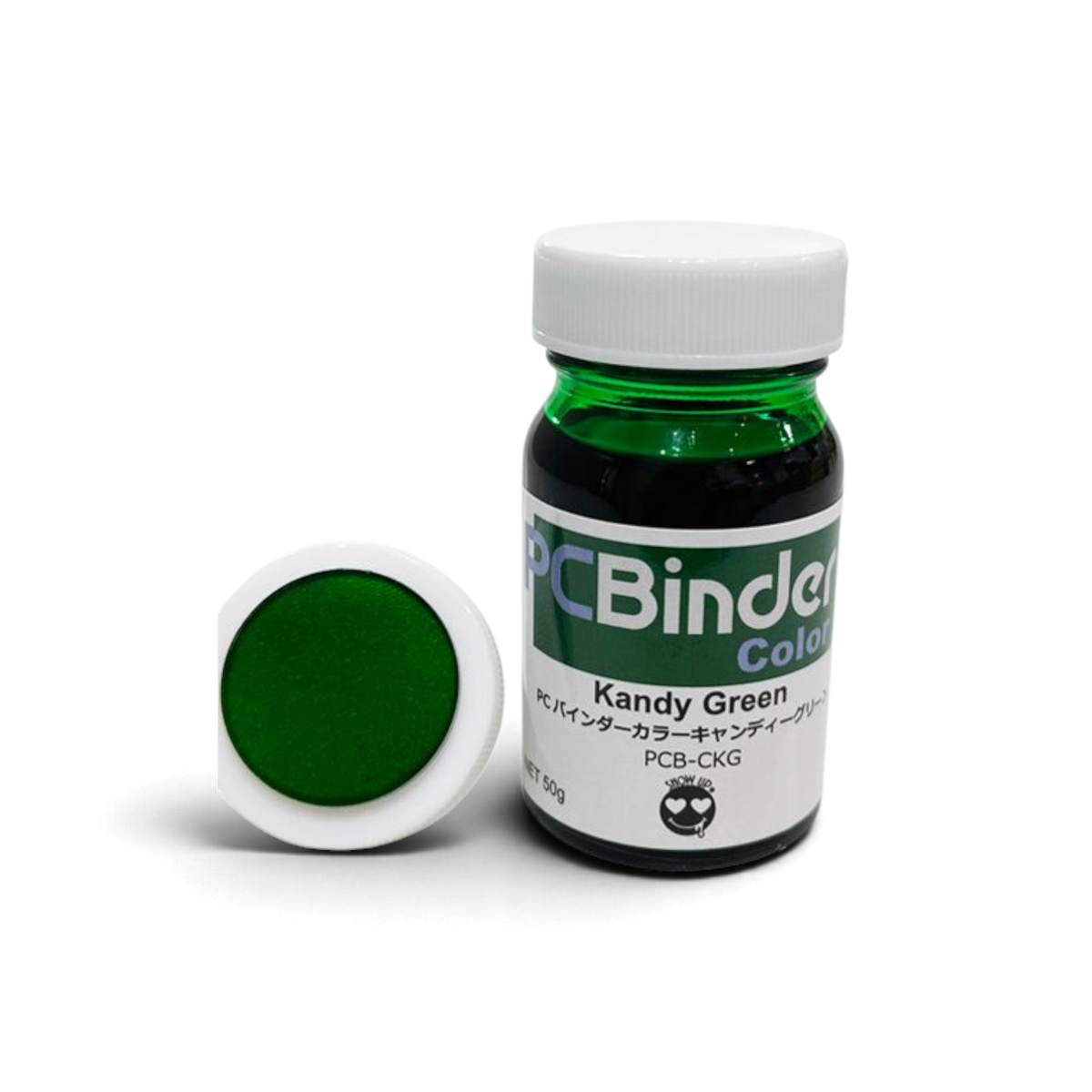 Binder PCBinder peinture tout en un Vert Kandy de Show UP, contenant de la peinture colorée pour projets créatifs.