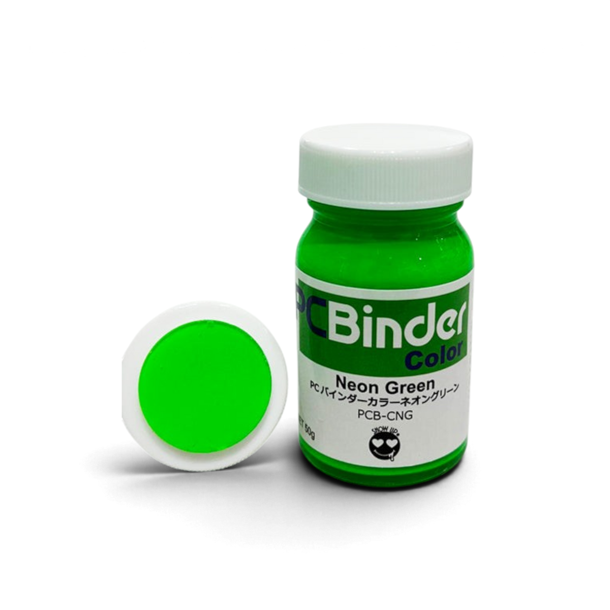 Binder PCBinder peinture tout en un vert néon de la marque Show UP, avec finition brillante et design moderne.