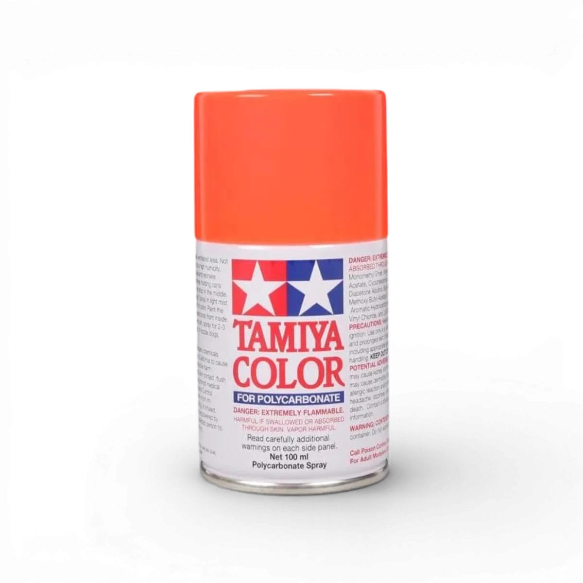Peinture lexan PS20 rouge fluo de Tamiya, peinture pour plastique, finition brillante, idéale pour modélisme et véhicules.