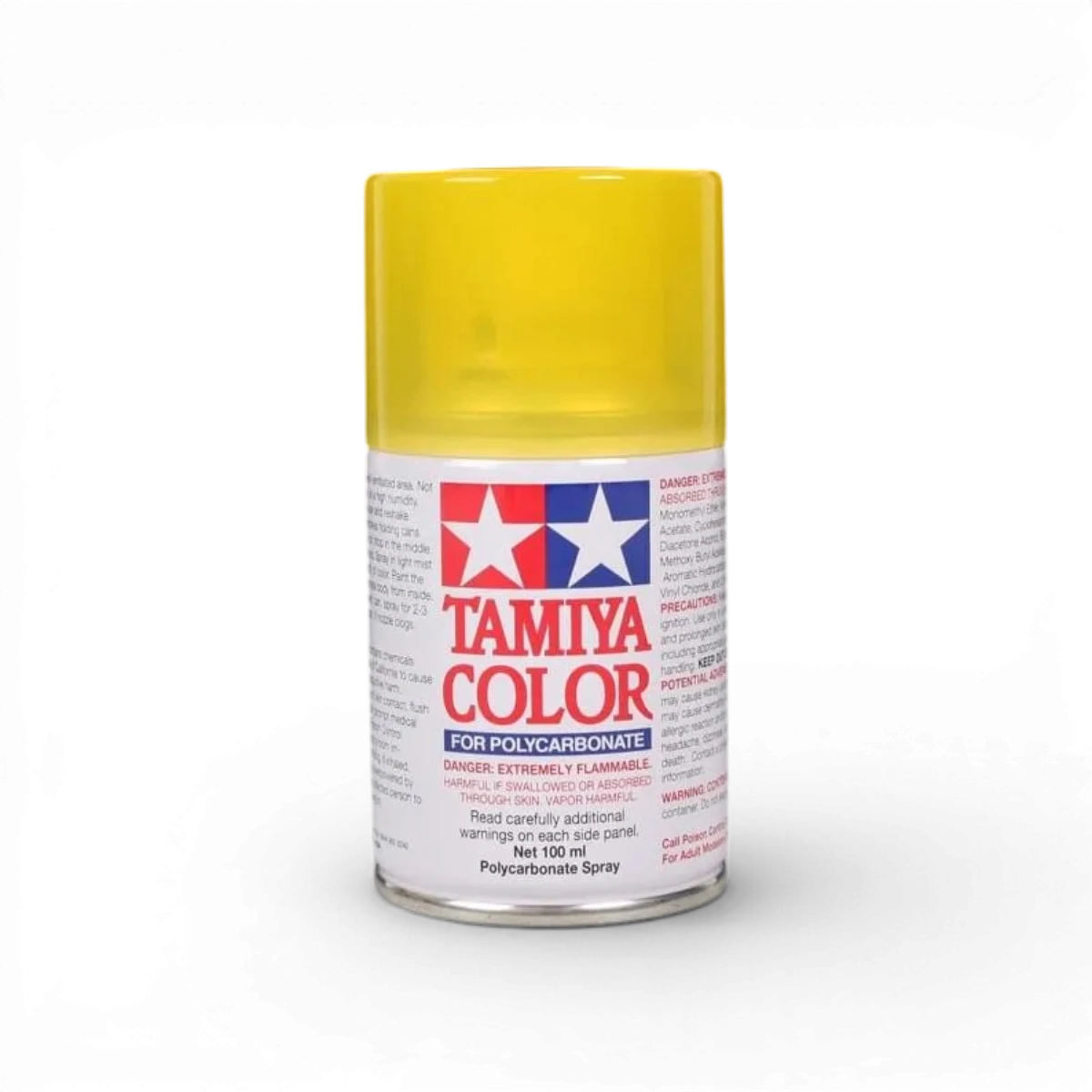 Peinture Lexan PS42 jaune translucide de Tamiya, peinture pour plastique avec finition translucide.