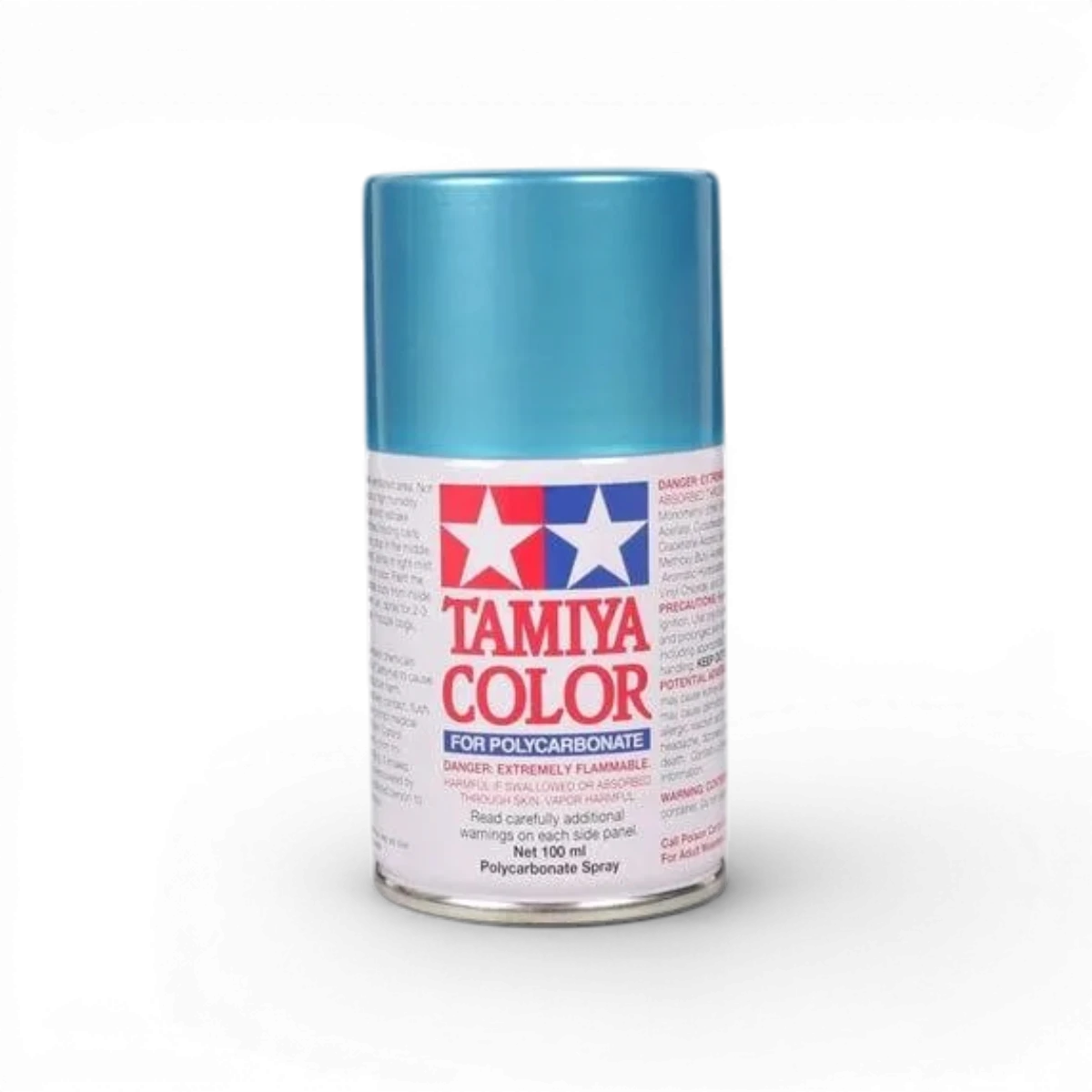 Peinture Lexan PS49 bleu métal de Tamiya, bombe de peinture pour plastique et modèles, finition brillante et durable.