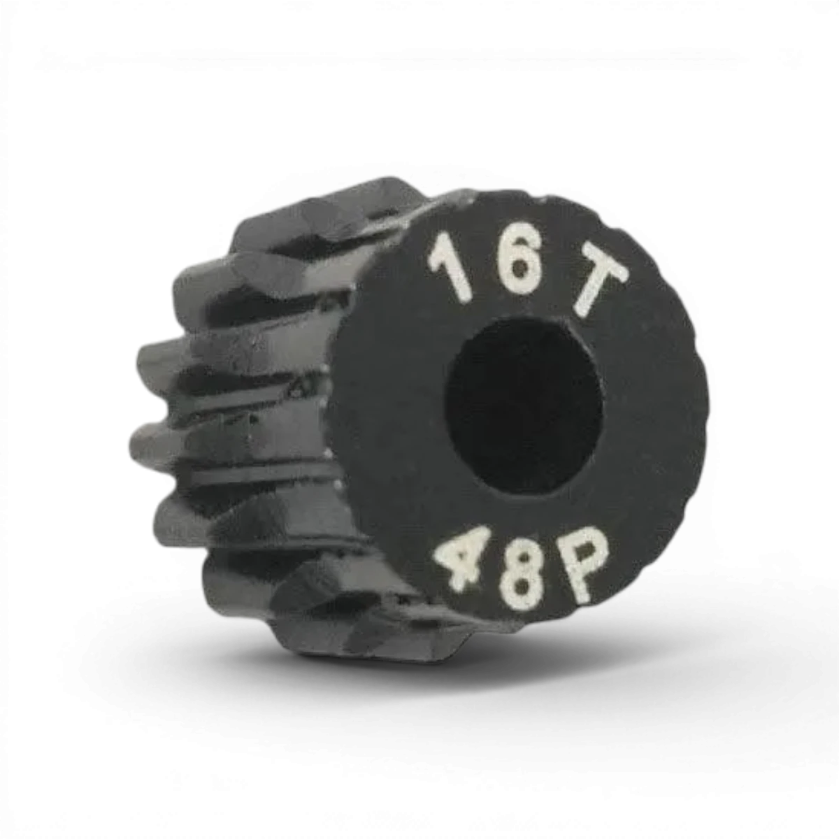 Pignon moteur en aluminium traité, 16 dents, 48dp, pour pièces détachées Integra, visible avec détails précis.