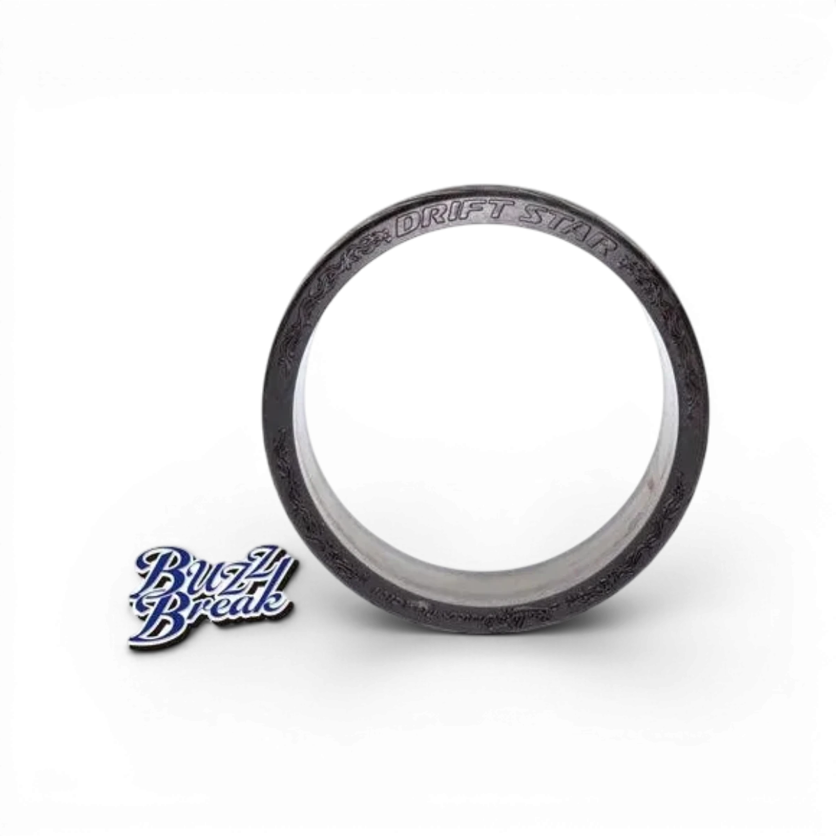 Roues Drift Star Rolling Dancer de BuzzBreak, pneus pour voitures de drift, illustration des pneus noirs avec motif de traction.