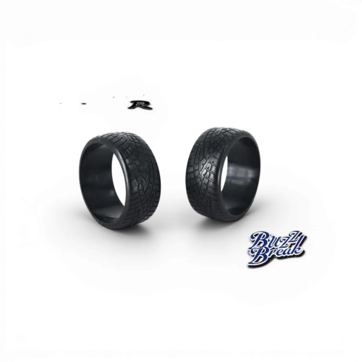 Pneus de drift Toyo Tires Proxes R1R 26mm sur roues BuzzBreak, excellent adhérence pour la conduite sportive.