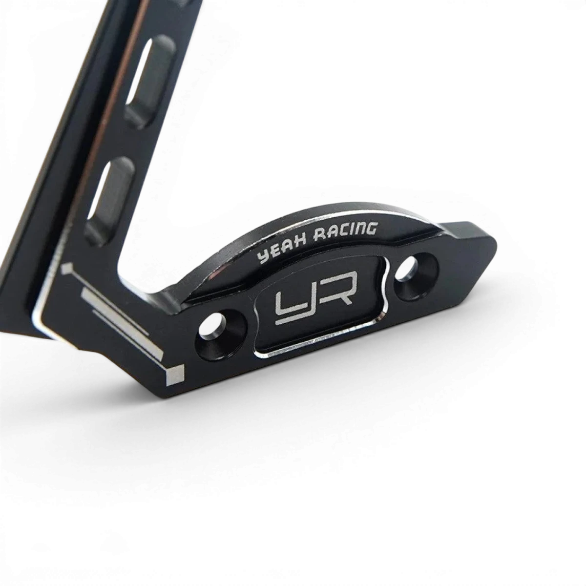 Poignée en aluminium de 10px pour customisation, noire, par Yeah Racing, visible avec fini léger et design sleek.