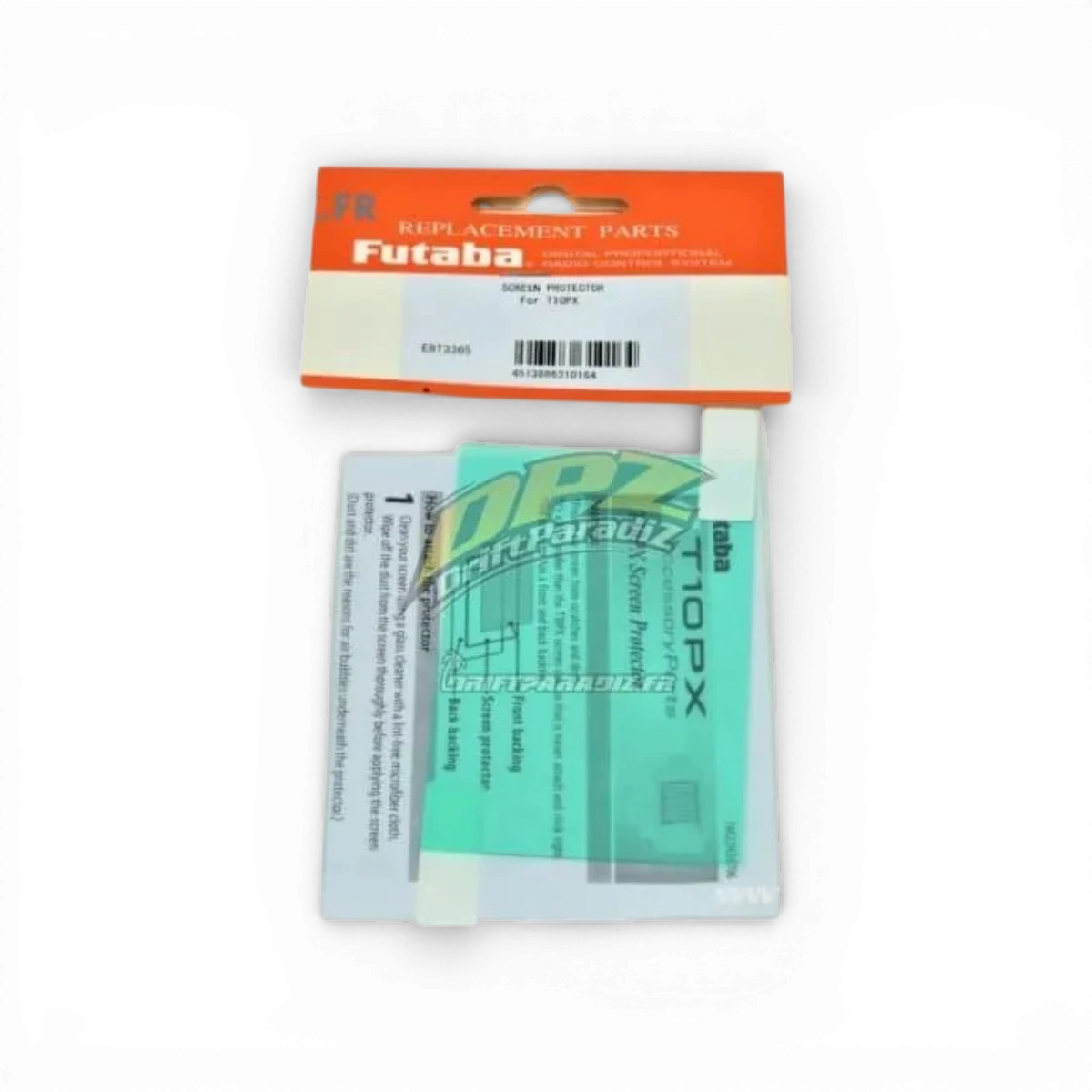 Protection d'écran Futaba T 10PX pour appareil électronique, en verre transparent avec cadre noir, protection durable et facile à installer.