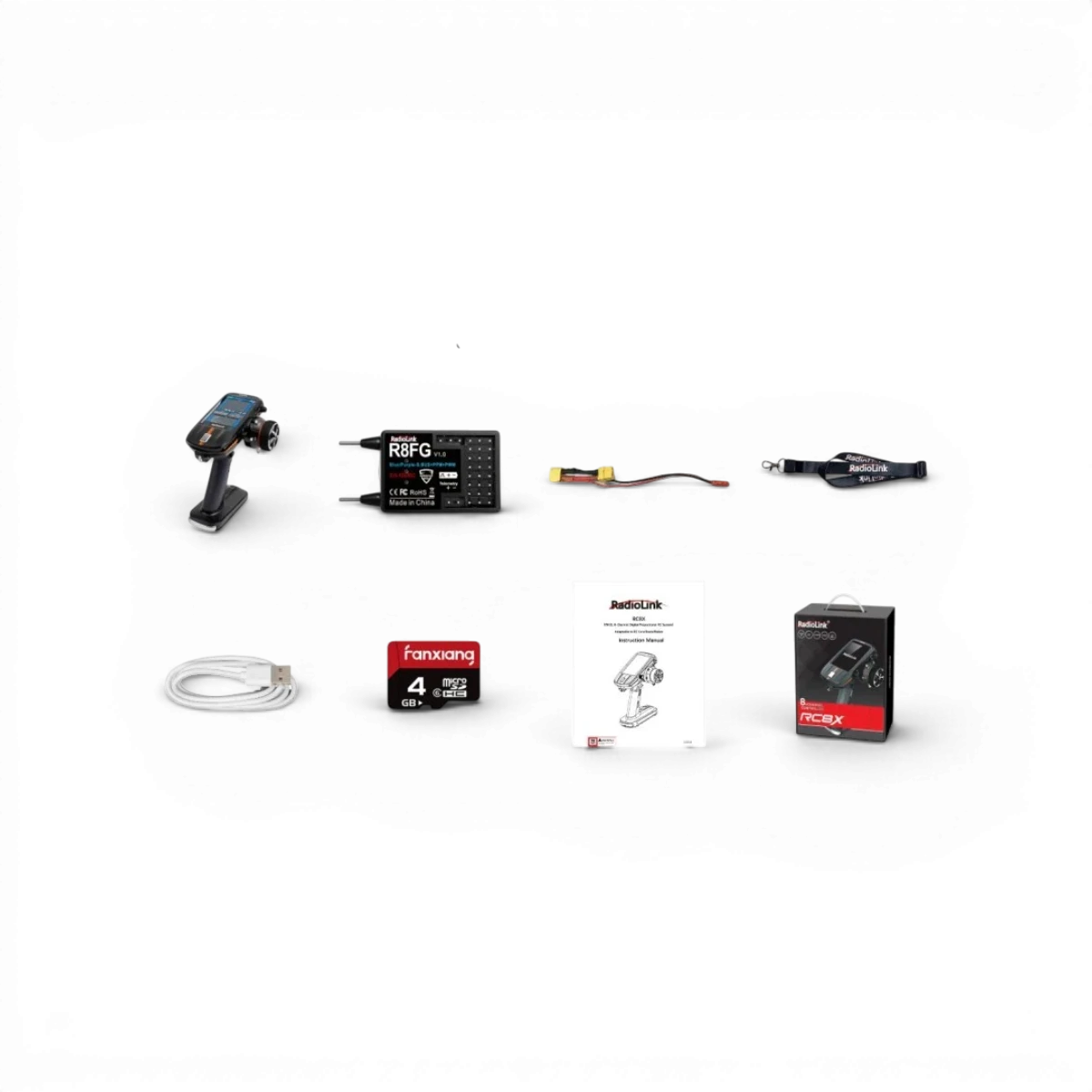 Radio 8 canaux Radiolink avec récepteurs et sac de transport, électronique pour radiocommande.