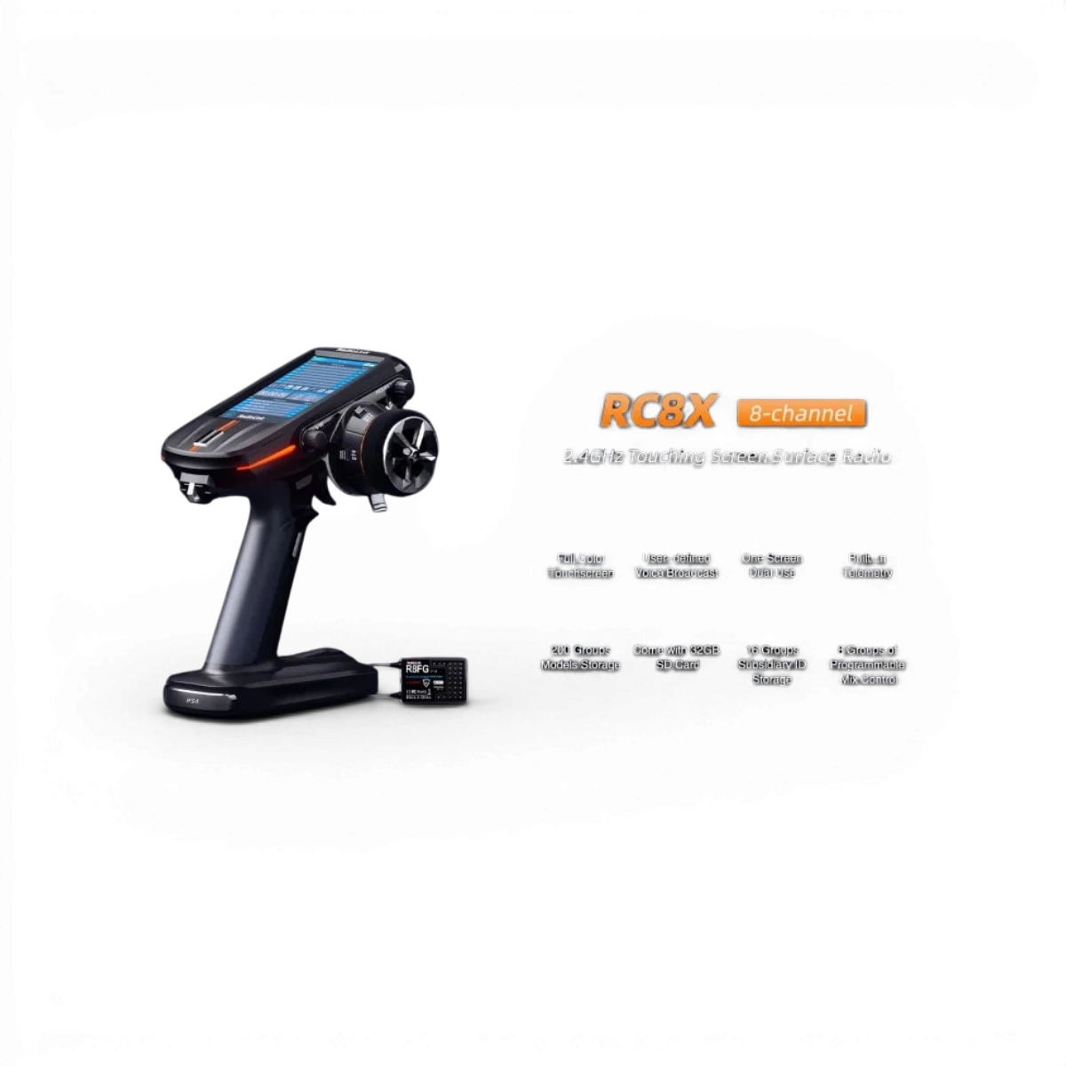 Radio 8 canaux RadioLink avec récepteurs et sac de transport, appareil électronique pour contrôle à distance.