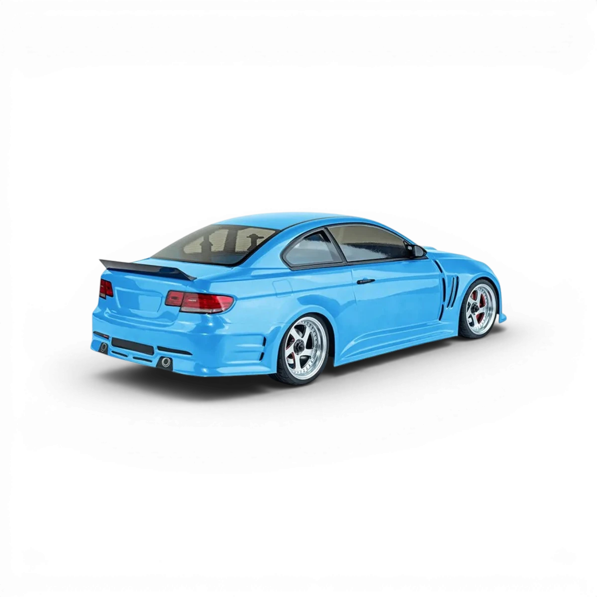 Voiture RC Drift Max Speed Technology RMX 2.5 RTR E92 en bleu clair, design détaillé pour pilotage précis.