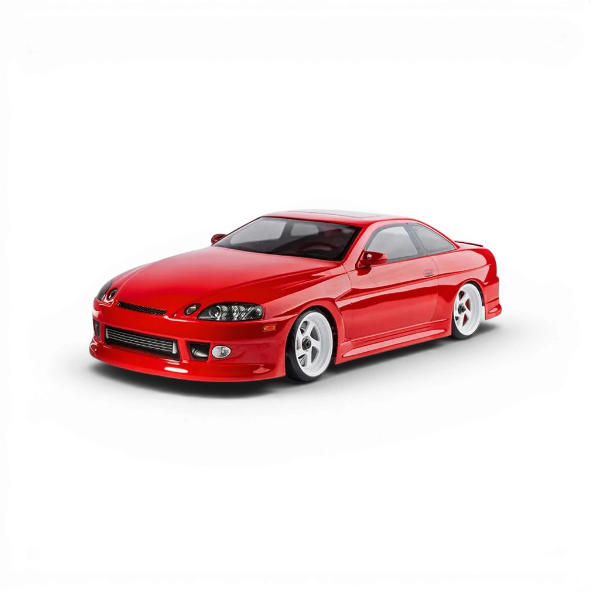 Voiture RC Drift Max Speed Technology RMX 2.5 RTR Toyota JZ3 rouge, modèle électrique avec détails visibles.