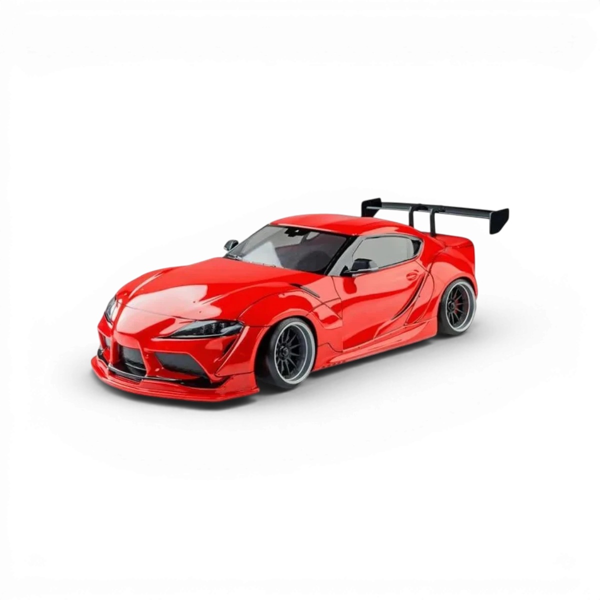 Voiture RC drift brushless Max Speed Technology RMX 2.5 RTR A90 Toyota Supra A90 rouge, vue de face avec détails du modèle