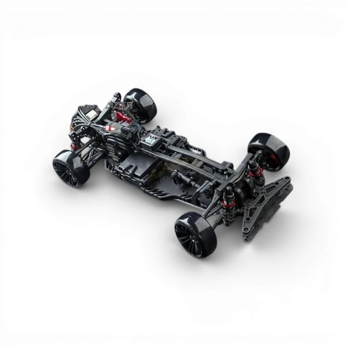 Voiture RC drift brushless Max Speed Technology RMX 2.5 RTR Ford Mustang violet iridescent, vue de côté avec détails colorés