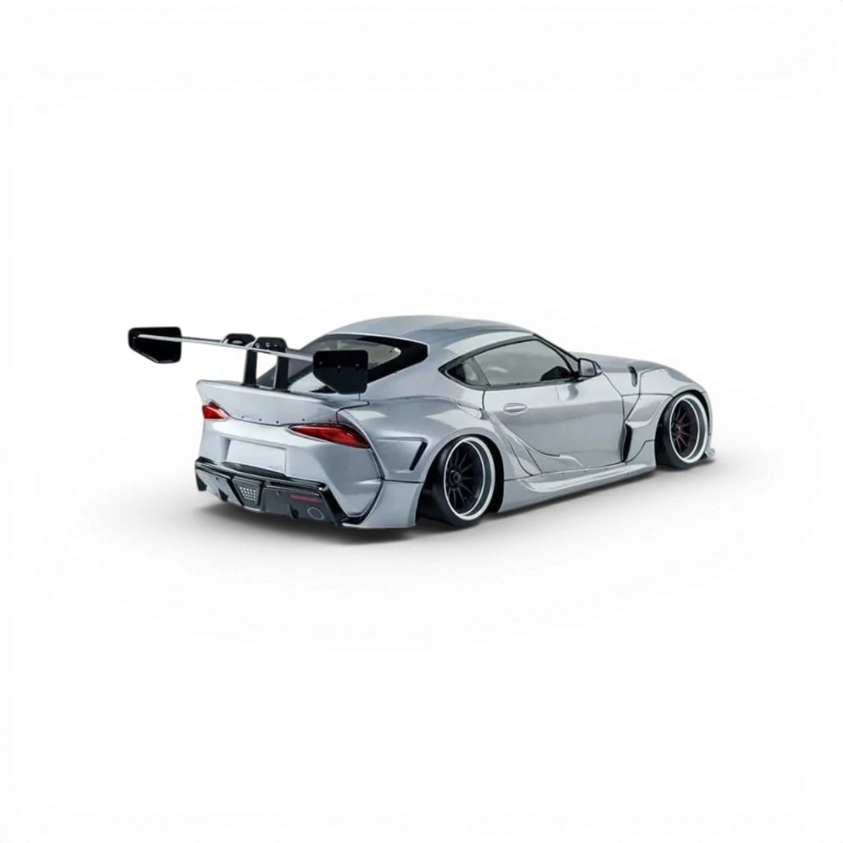RC drift auto brushless Max Speed Technology Toyota Supra A90 v metalické šedé, model RTR s detailním designem.