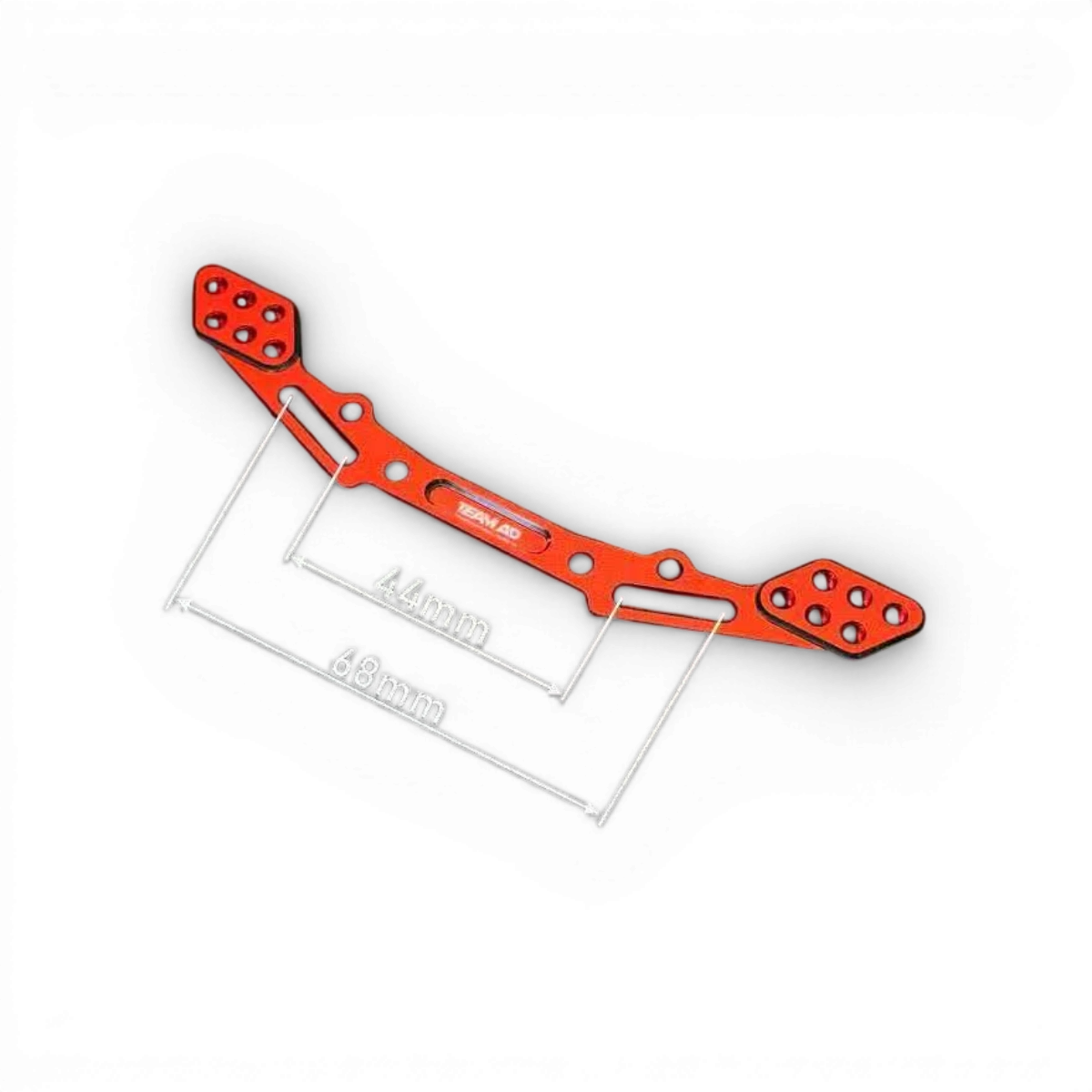 Renfort de supports de carrosserie arrière en aluminium pour voiture, modèle TEAM AD, image de pièce auto robuste et légère.