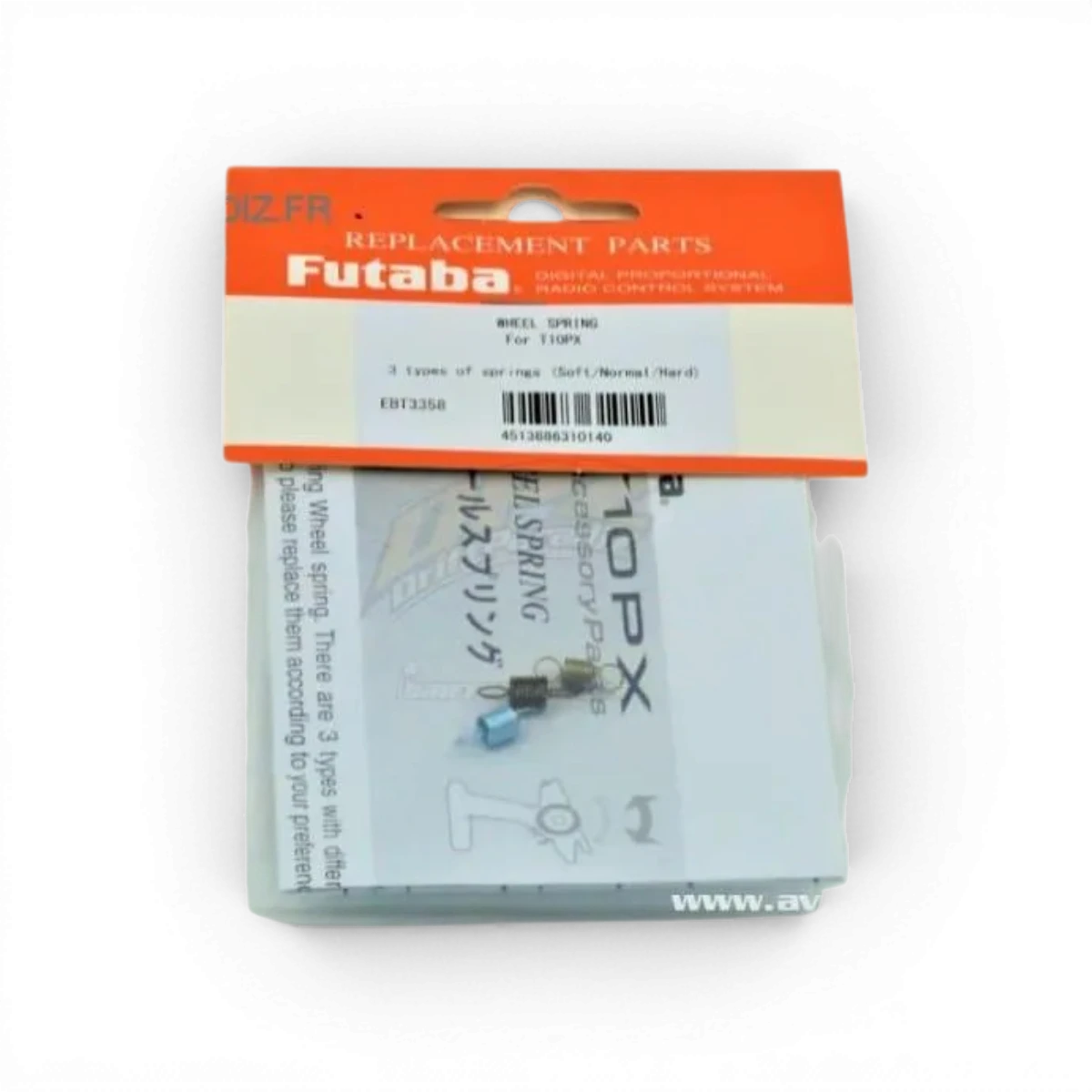 Ressorts volant option T 10PX pour modèle électronique Futaba, composants mécaniques avec ressorts de précision.
