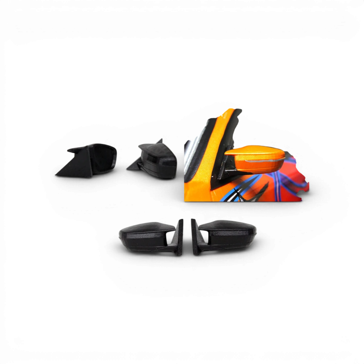 Rétroviseurs style 14 pour moto, accessoires de customisation, marque Src Sideways RC, visibles avec détails de finition.