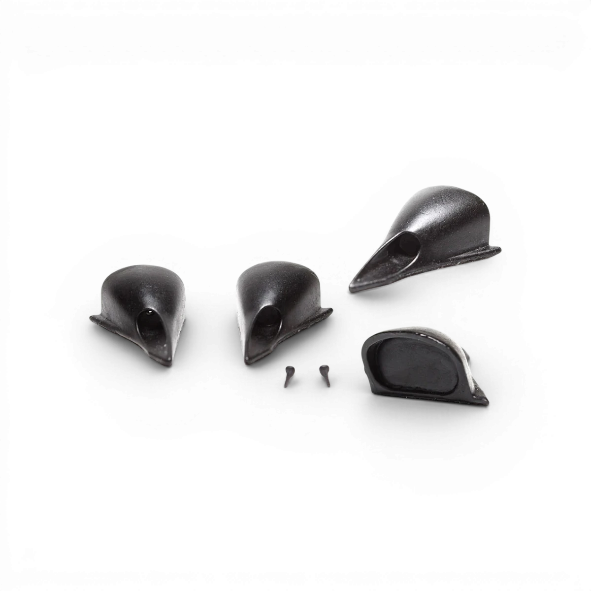 Rétroviseurs style 4 pour véhicule RC, marque Src Sideways RC, en plastique noir avec détails de customisation.