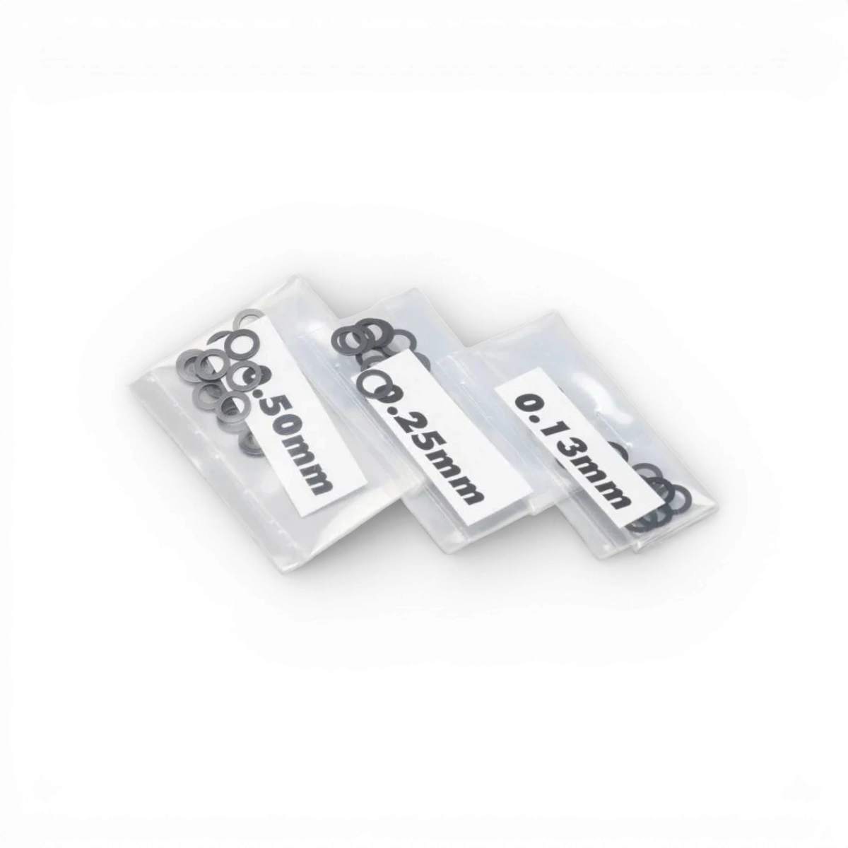 Set de rondelles Calles Team Yokomo φ3.0mm avec épaisseurs de 0,05mm, 0,10mm et 0,20mm, pièces détachées.