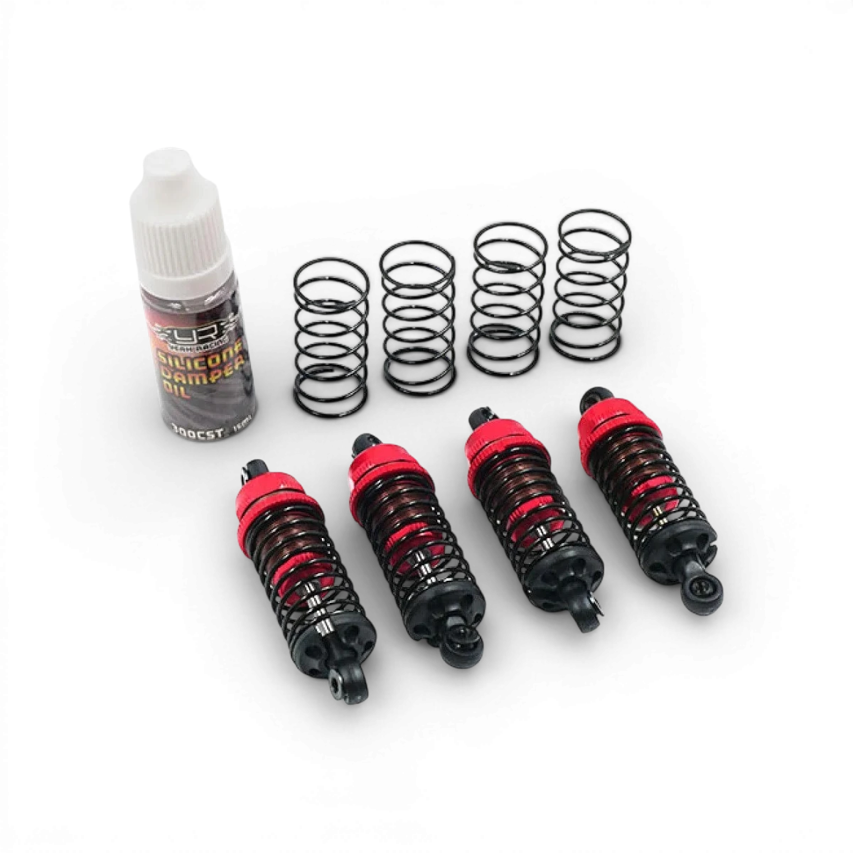 Amortisseurs drift Qutus Slider 55mm rouges de la marque Yeah Racing, pièces détachées pour voiture RC.
