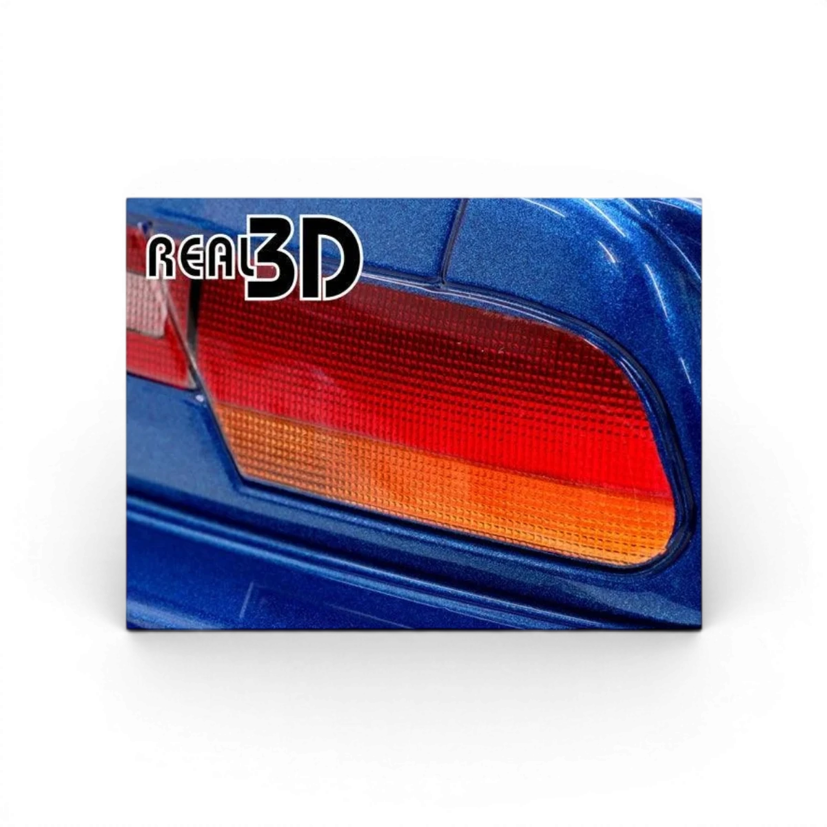 Autocollant pour lentilles phares 3D Reel Delta noir de la marque Wrap-UP Next, taille 130x75mm, finition rouge.