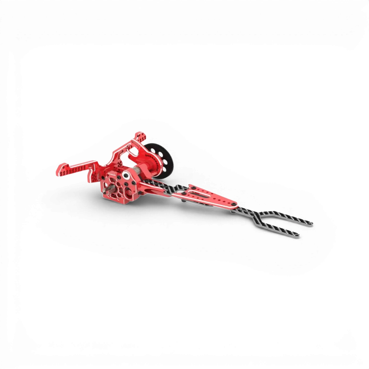 Cage différentielle rouge, platine supérieure et tour amortisseur pour YD2, pièce de rechange RhinoRacing, montage sécurisé.