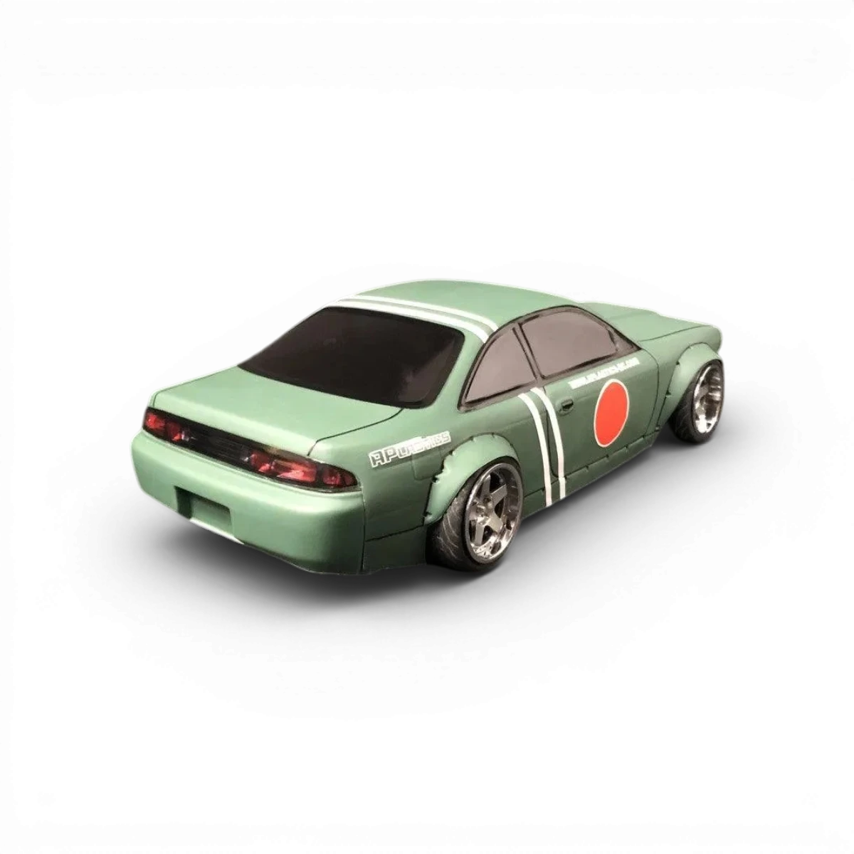 Carrosserie S14 Boss Bluebird pour voiture RC Aplastics RC, finition détaillée avec design bleu et noir.