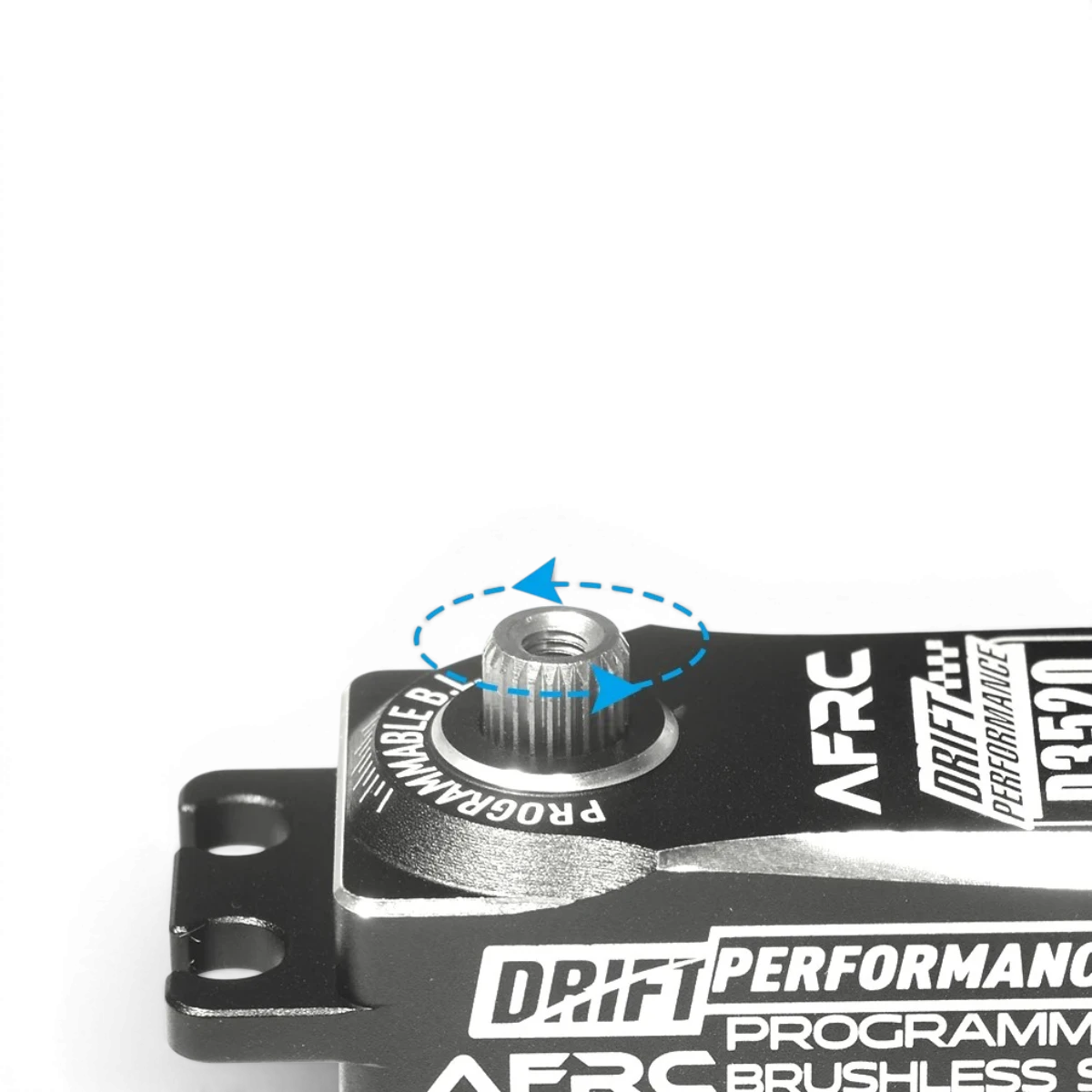 Servo électronique AFRC D3520HB-S V3 brushless programmable, vue de face avec câbles et connecteurs visibles.
