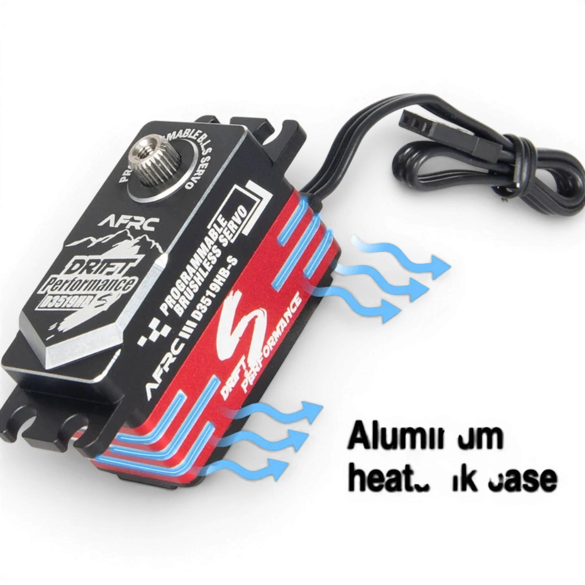 Servo HV brushless programmable AFRC D3519HB-S, composant électronique pour modélisme, avec moteur sans balais haute tension.