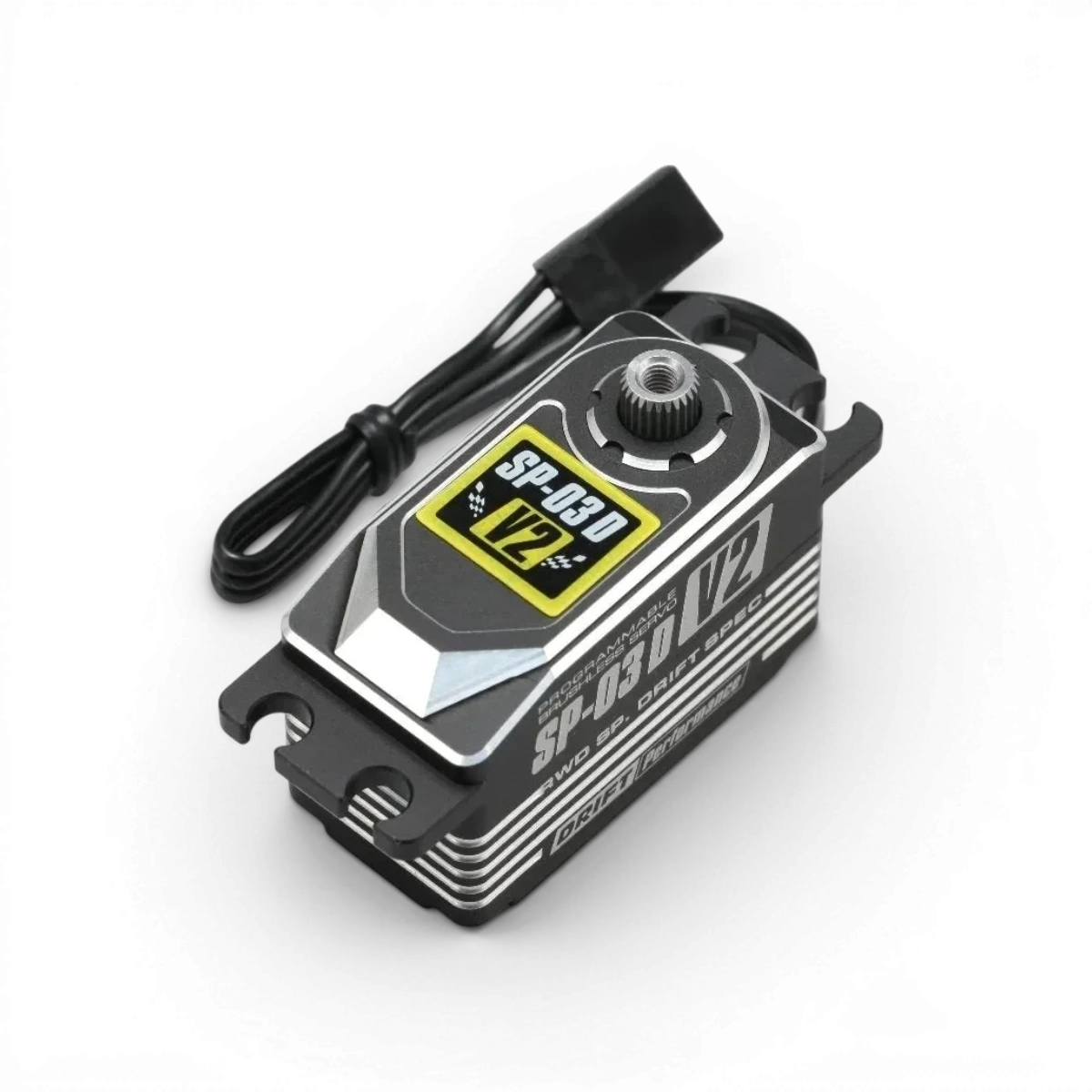 Servo SP-03D V2 RWD Drift Spec, servo électronique programmable brushless de Team Yokomo, montrant le mécanisme et le boîtier compact.