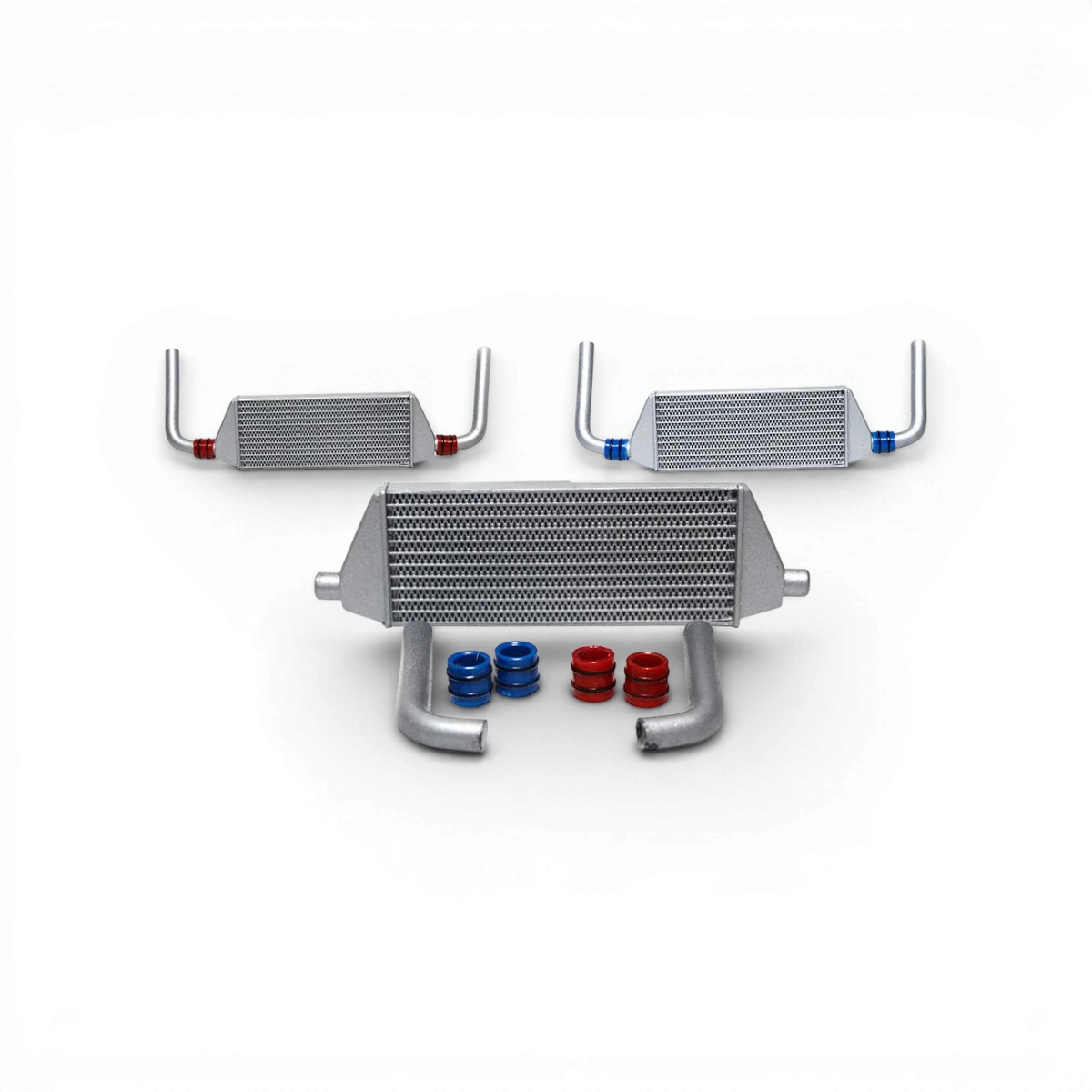 Ensemble d’intercooler personnalisé de la marque Src Sideways RC, montrant un kit complet pour la modification de véhicule RC.