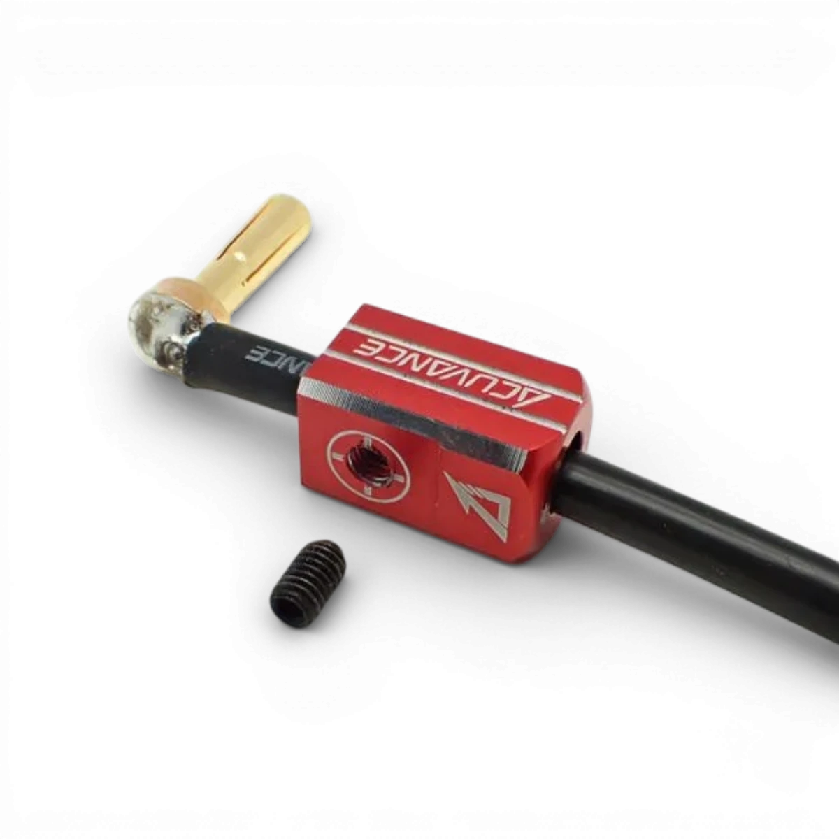 Ensemble de prises batterie PK 4mm avec dissipateurs en aluminium rouges, pour électronique, par Acuvance.