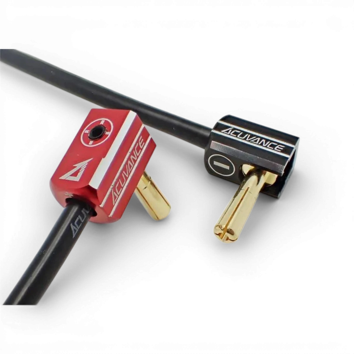 Ensemble de prises batterie PK 5mm avec dissipateurs en aluminium noir et rouge, pour applications électroniques.