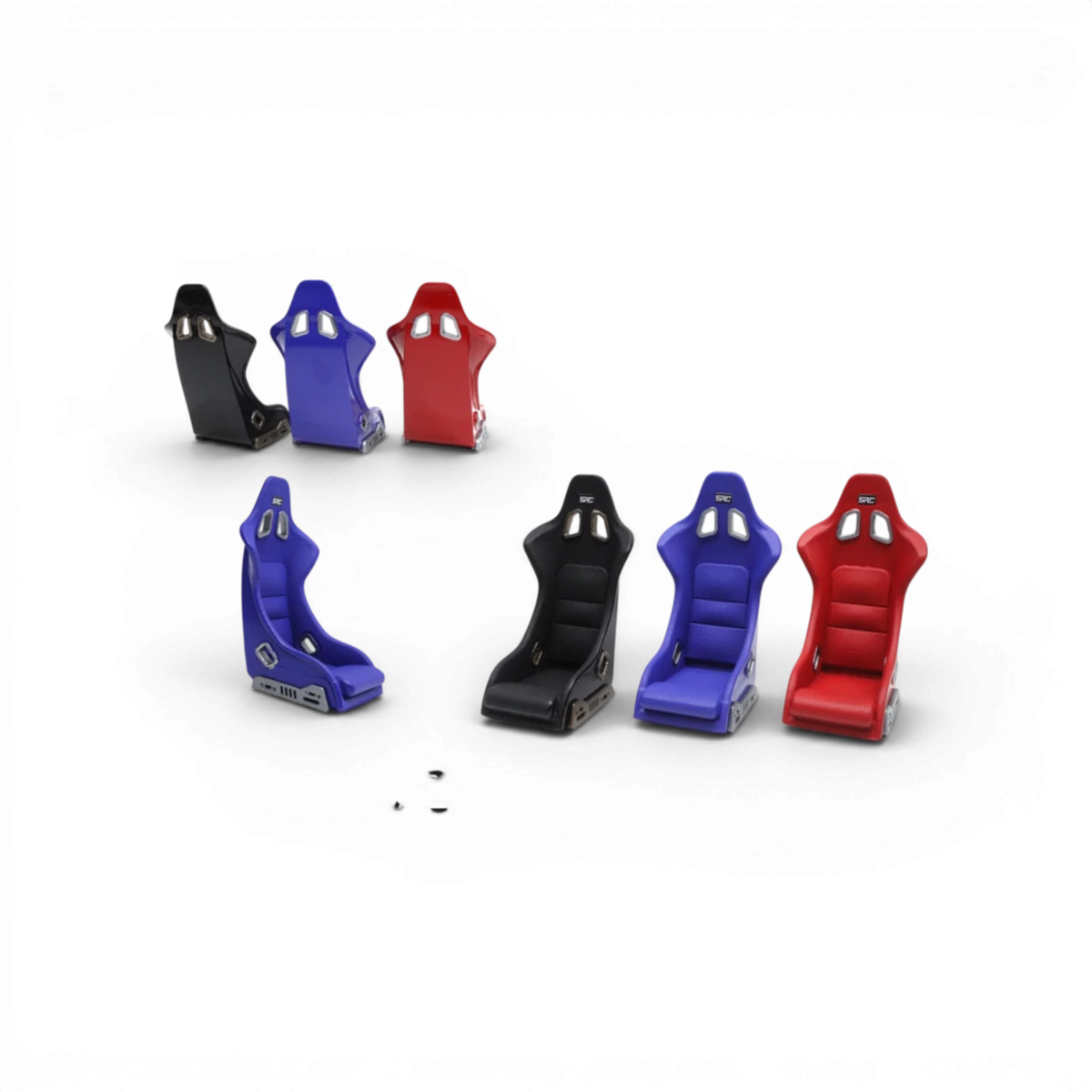 Siège baquet V5 de la marque Src Sideways RC, design personnalisé en noir pour voiture radiocommandée.