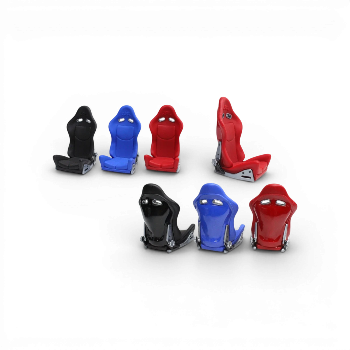 Siège baquet V6 de la marque Src Sideways RC, siège de course noir avec détails de customisation pour modélisme RC