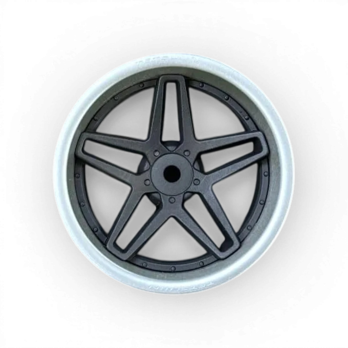 Roues Tetsujin Southern Chrome Gris en aluminium avec finition noire mate, design moderne et élégante pour vélo ou skateboard.