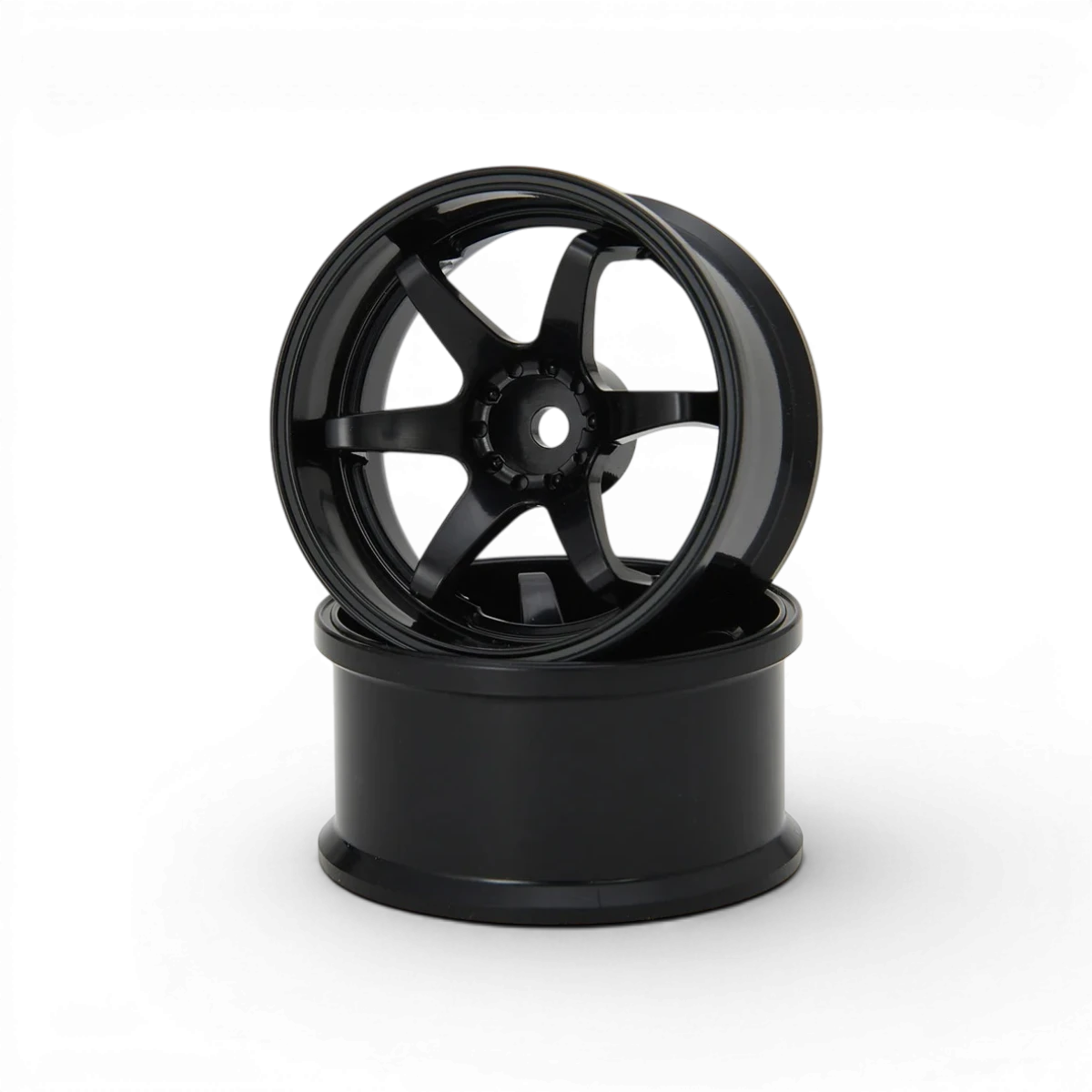 Jantes noires G-force Hayate N-6 Drift Offset+8, roues standard pour voiture de drift, vue en gros plan.