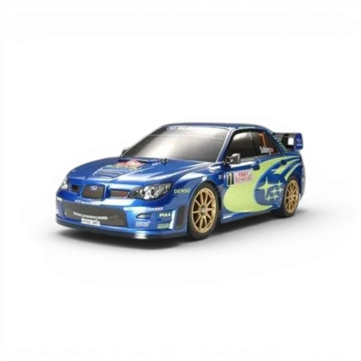 Carrosserie Subaru Impreza 2007 Tamiya, 190 mm, modèle réduit pour voiture RC, vue de face avec détails de la carrosserie.