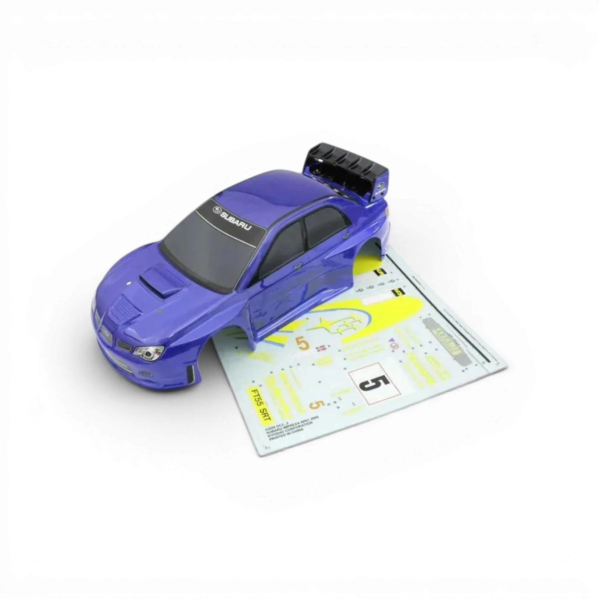 Carrosserie Subaru Impreza PureTen 200mm Kyosho, réplique détaillée pour voiture RC, en plastique avec décalques et finitions précises
