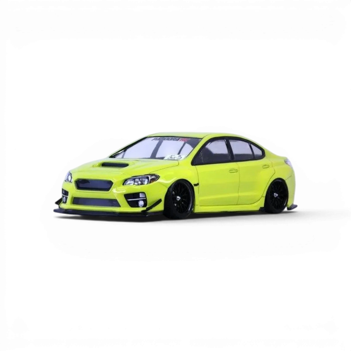 Modèle de carrosserie Subaru WRX STI Pandora RC, détail réaliste et finition précise, vue de profil sur fond blanc.