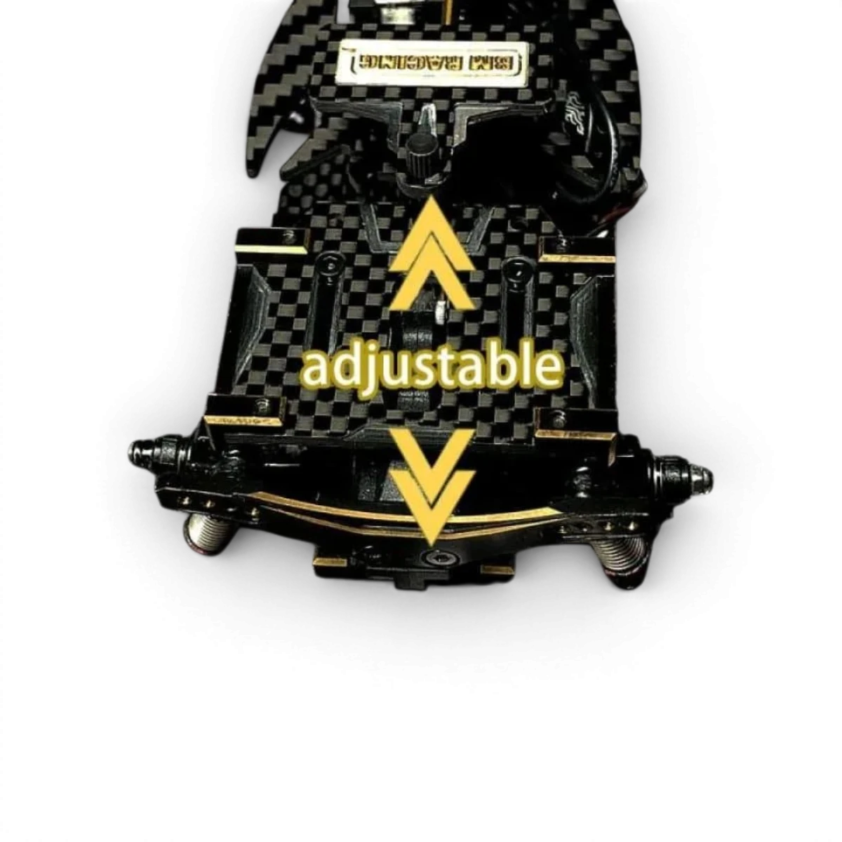 Support de batterie haut de gamme en carbone BM Racing pour une fixation solide et légère de la batterie.