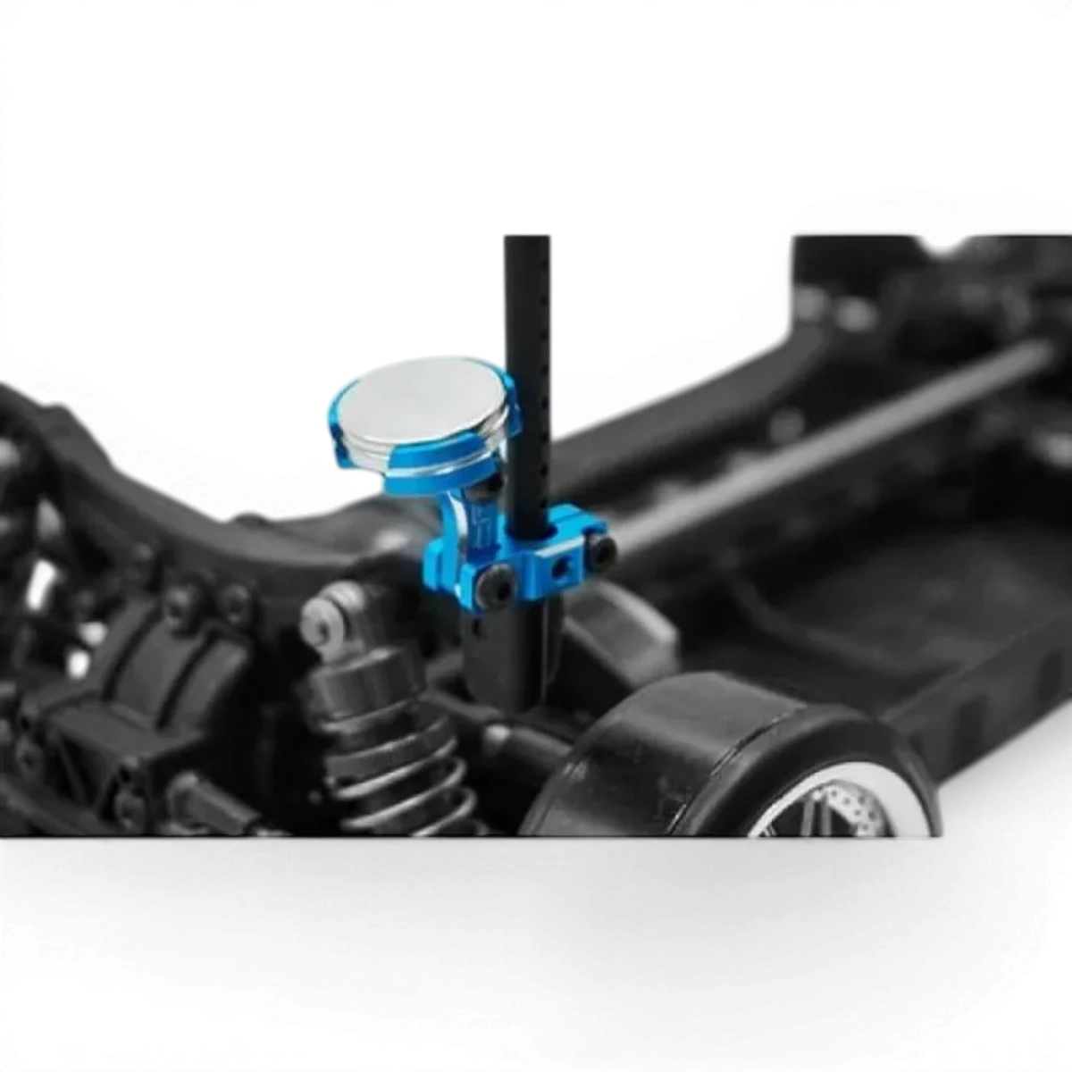 Support de carrosserie aimanté en aluminium rouge de Yeah Racing, pour fixation solide et légère.