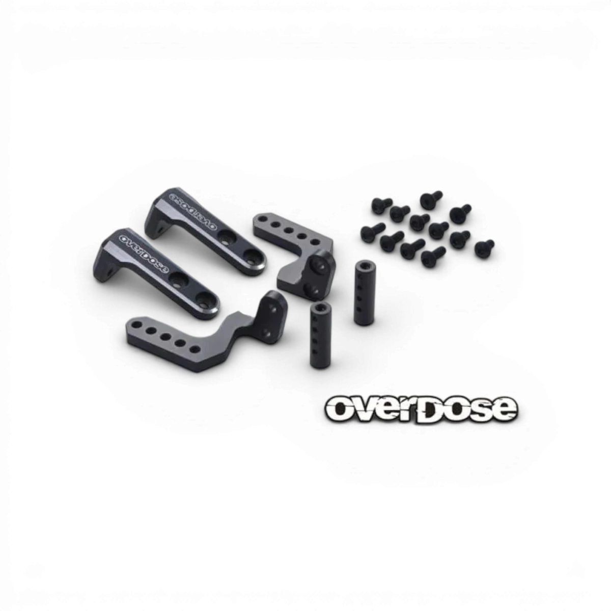 Support de carrosserie arrière en aluminium pour GALM, pièce détachée noire de la marque Overdose, robuste et léger.