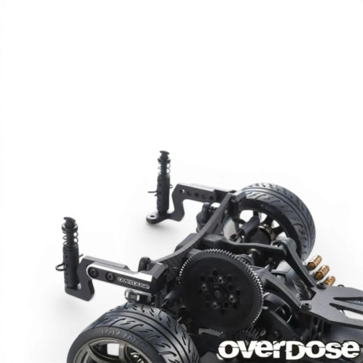 Support de carrosserie arrière en aluminium pour GALM, noir, pièce détachée de la marque Overdose, visible sur l'image.