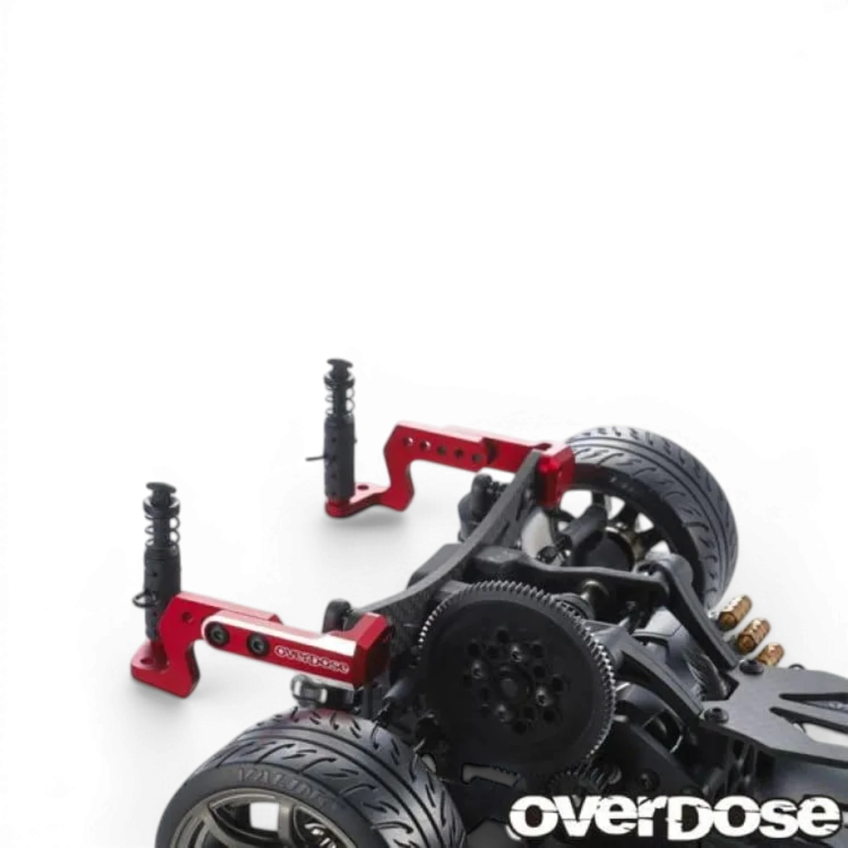 Support de carrosserie arrière en aluminium pour GALM, pièce détachée Overdose, finition rouge, solide et léger.