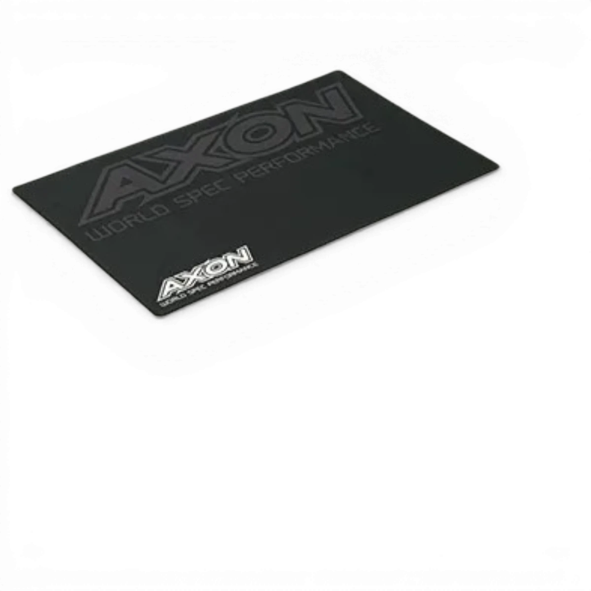 Tapis de stand Team Axon, accessoire pour ordinateur ou équipement, en tissu noir avec logo blanc.