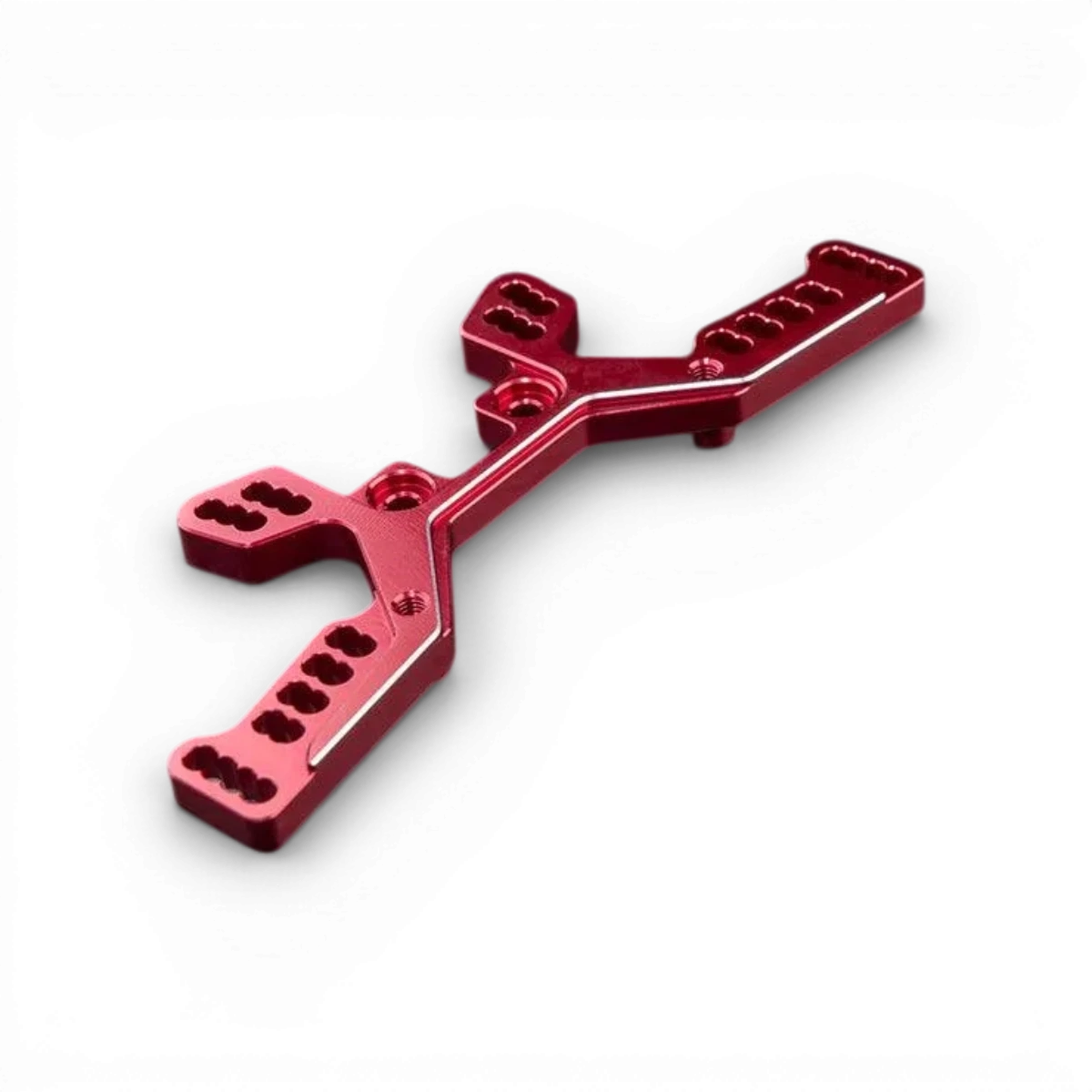 Tour amortisseur arrière en aluminium pour RMX M, pièce détachée robuste de Max Speed Technology, visible avec fixation et ressort.