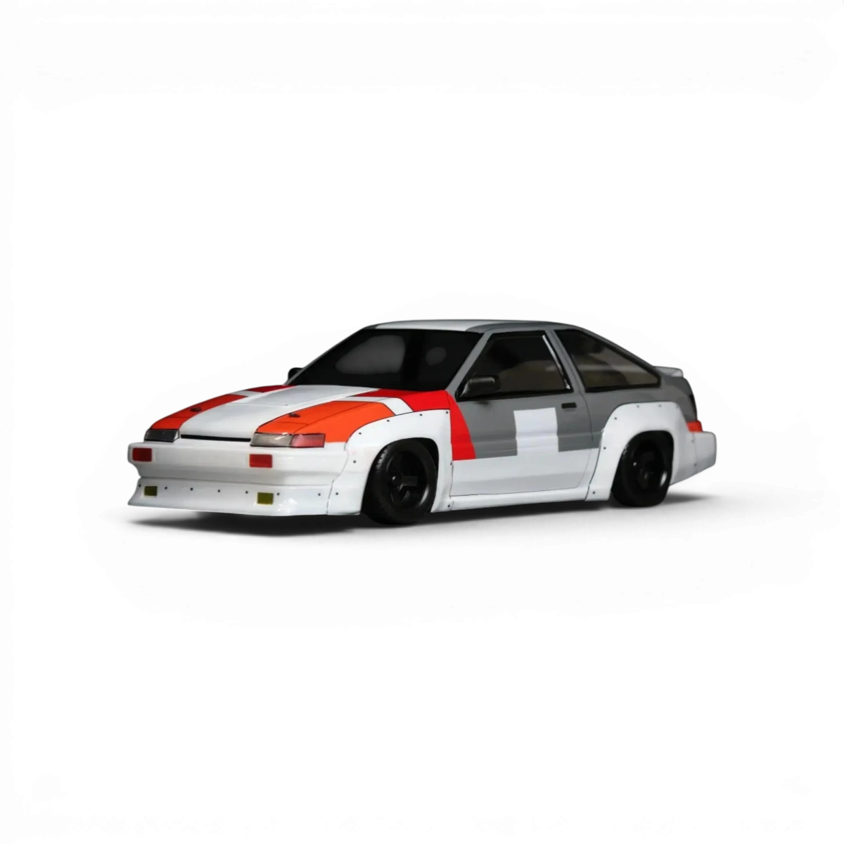 Modèle réduit de voiture Toyota AE86 Trueno N2 de Pandora RC, carrosserie détaillée pour collection ou modélisme.