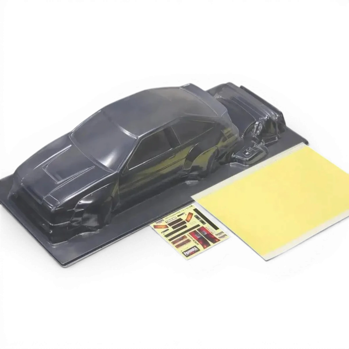 Voiture télécommandée Toyota AE86 Trueno N2 Pandora RC, carrosserie détaillée et réaliste, vue de côté avec design précis.